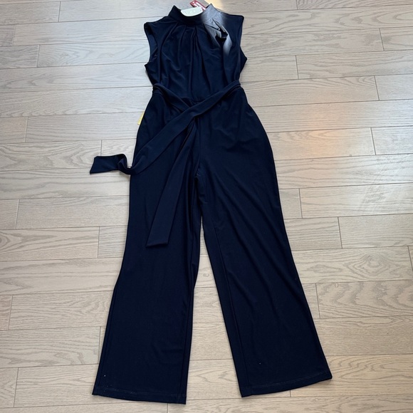 Laura Pants - Size 2 Navy Blue LAURA Petites Sleeveless Jumpsuit